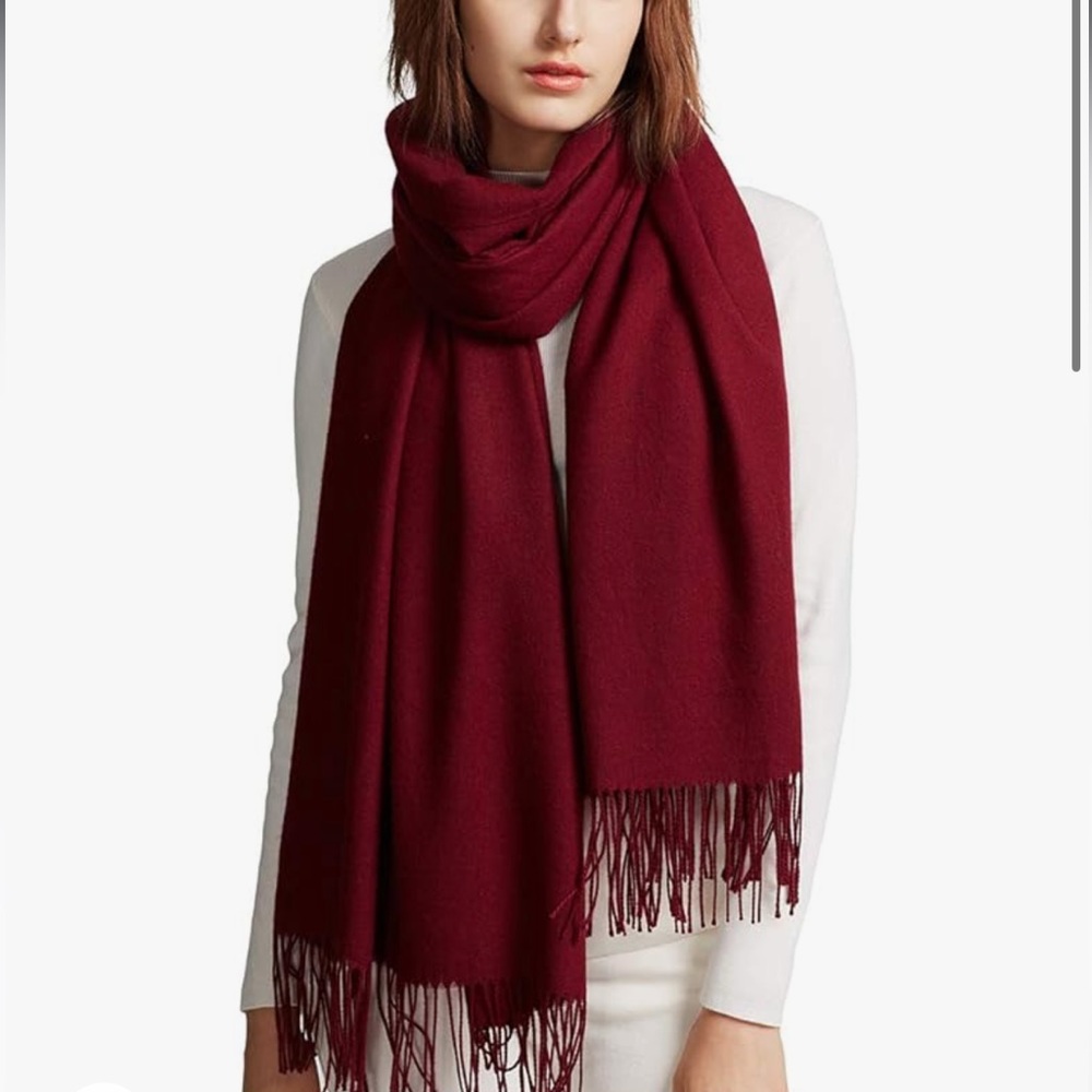 Reversible Viscose Scarf Burgundy Grey